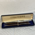 Vtg  Stratford Gold Tone Pen   Pencil Set