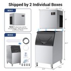 500lbs 24h Commercial Ice Maker Machines Air Cooling With 350lbs Storage Bin