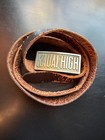 Vintage Kauai High School Belt Buckle Leather Belt Hawaii Memorabilia
