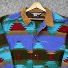 Vintage Little Big Horn Fleece Shirt Jacket Shacket Men s Medium Aztec Usa 90s