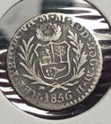 1856 Peru 1 2 Real 0 900 Silver Coin Km 142 Small Bust Republica Peruana