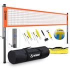 Professional Portable Volleyball Net Set With Heavy Duty Poles Ball Pump Outdoor