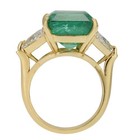 4 90 Ct Natural Green Emerald Art Deco Antique Vintage Ring 14k Yellow Gold Over
