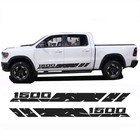 2pcs Car Door Side Sticker For Dodge Ram 1500  matte Black  Style1 