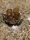 Vintage Sam Fink Gold Silvertone Filigree Lipstick Holder 4 Tubes
