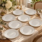 Royal Norfolk White Gold Rim Dinner Plates 10 5in Set Of 8 Thin Gold Band