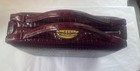 Vtg Amiet Framed Croc Leather Double Handle Dr  Bag travel make Up Train Case