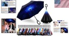 49 56 Inch Inverted Double-layer Umbrella - Windproof   Waterproof With C-handle