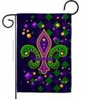 Diamond Fleur De Lis Garden Flag Springtime Mardi Gras Decorative Yard Banner