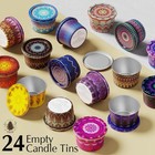 24 Pack Empty Candle Tins 2 2 Oz Metal Containers With Lids For Candle Making