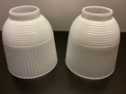 Pair Of Vintage Mid Century Milk Glass Lamp light Shades 3 5    Tall