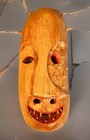 Vintage Large  Native American Inuit Wood Carved Face Mask  16 x6 5 x3 5 