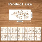 24pcs Wildflower Stencils For Painting  Reusable Leaves And Flower Stencil Fl   