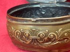Art Nouveau Pozzoni s Lidded Brass Powder Puff Tin  C  1912  Fair Condition
