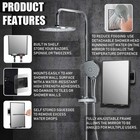 Shower Mirror For Shaving With 2 Replaceable Adhesive - Two Razor Holder  360   