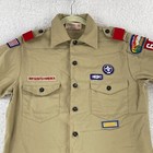 Boy Scouts Of American Vtg Button-up Shirt Mens Patches Made In Usa Size Small