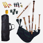 Great Highland Scottish Bagpipe-silver Mounts-blackwatch Cover With Bag   Book