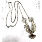 Silver American Eagle Pendant Necklace Celtic Knot 24 Inch Chain