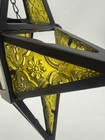 Vintage Moravian Star Hanging Tea Light Lantern Yellow Glass Metal 