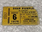 Deep Purple 1976 Concert Ticket Stub Lakeland Civic Center Florida