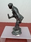 Vintage Michael Ricker Pewter Clown With Ice Cream Cone Figure 5  Tall Signed