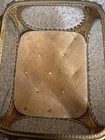 Vintage Ormolu Filigree Ornate Beveled Glass Jewelry Velvet Trinket Box Casket