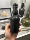 1800   s Pirate Black Glass Rum Bottle Mallet Onion Bottle Florida Keys Shipwreck 