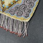 Vtg Antique Art Nouveau Gold French Steel Micro Bead Floral Fringe Bag Purse 7   