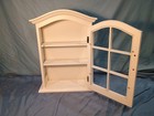 Vintage Hanging Wall Display Curio Cabinet Wood Glass Display Case  15x6x21 In 