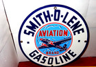 Vintage Smith-o-lene Aviation      Airplane Gasoline 11 3 4  Porcelain Metal Sign