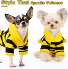Bumblebee Dog Costume Hoodie Black Yellow Pet Sweatshirt For Dogs Halloween