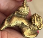 4 Vtg Brass Miniature Foo Fu Dog Guardian Detailed Figurines 1 25    X 1    Patina