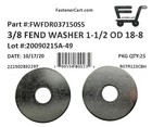  25  3 8 Id X 1 1 2 Od Stainless Steel Fender Washer Large Od Flat Washers Ss