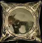 Vtg Square Heavy Clear Glass Ashtray Cigar Cigarette 6 Inch Mcm Art Deco 4 Slot