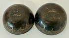 Vintage Pair Thai Brass Bowls Black   Gold Etched Design 4  Made In Thailand