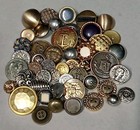 Lot Of 50 Vintage Metal Buttons