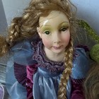 Vtg Style Winward Porcelain Fairy Dolls Set Of 2 Green Purple Fantasy Sitters