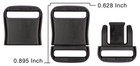 1 2 Inch Ykk   Safety Flat Side Release Plastic Buckles  25 Pack