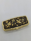 Spanish Rectangular Pill Box For Purse Pill Case From Spain 24k Gold   Steel