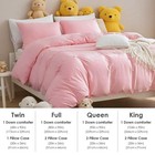 Three-piece Bedding Set With Solid Color Quilt Cover And Pillowcase  Three-pi