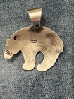 Large Chimney Butte Bear Pendant Sterling Sliver Sonoran Gold Turquoise Stamped