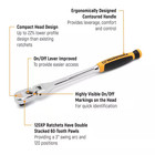 3 8 In  Drive 120xp Dual Material Handle Flex Head Teardrop Ratchet