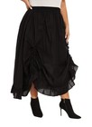 Women Cotton Boho Gypsy Long Maxi Victorian Renaissance Plus Size Flare Skirt