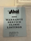 Vintage Akai Tape Recorder Warranty Service Literature Accessories 1974