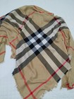 Burberry 100  Cashmere Nova Check Scarf Shawl Plaid Made In Scotland Beige