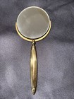 Vintage 9 5    Art-deco Gold-tone Hand Held Vanity Dressor Mirror 30s 40s