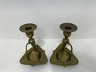 Antique Victorian William Tonks   Son Brass Pair Of Art Deco Candlestick Holders