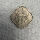 1966 Bahamas Islands 15 Fifteen Cents Hibiscus Flower Rare Coin Km 5