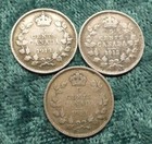Lot Of 3 Canadian 5-cent Sterling Silver Coins  3 1913 Canada  925 Coins  Km 22