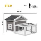 Wooden Rabbit Hutch Chicken Coop  Waterproof Outdoor Pet House With Run